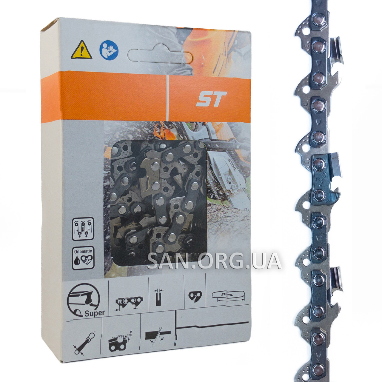 Ланцюг 44 ланки (22 зуби) ST крок 3/8 паз 1,1 мм, фото 1