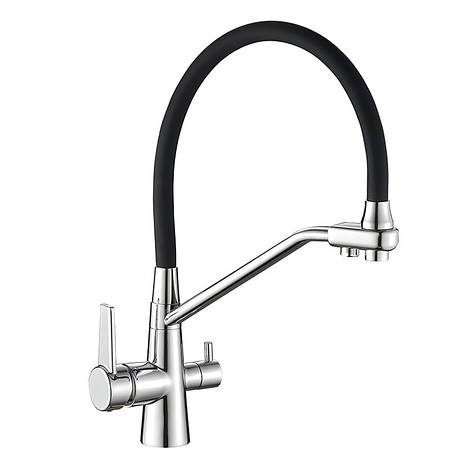 Кухонний змішувач на дві води MIXXUS PREMIUM VELIS 021 REFLECTOR BLACK (MI5928), фото 1