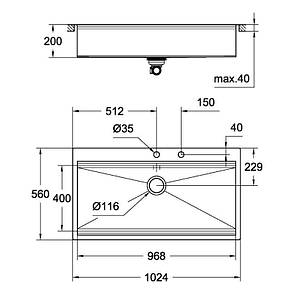 Мийка кухонна Grohe EX Sink K800 (120 cm) (31586SD0), фото 4