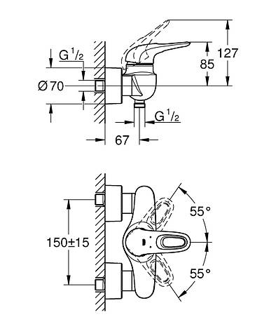 Змішувач для душу Grohe Eurostyle (33590003), фото 3