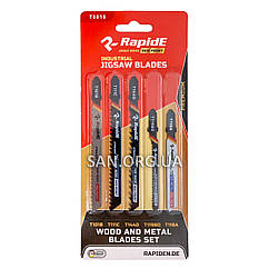 Набір Пилок для лобзика по дереву та металу 5 шт RapidE RED POINT