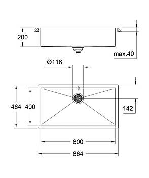 Мийка кухонна Grohe EX Sink K700 (80 cm) (31580SD0), фото 4
