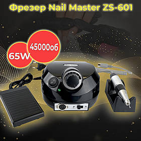 Фрезер для манікюру Nail Master ZS-601 65W 45000об машинка для нігтів, фрейзер ЗС 601 з насадками