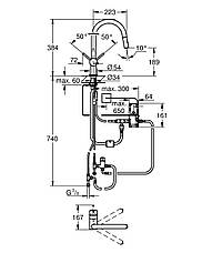 Сенсорний змішувач для кухні з висувним виливом Grohe Minta Touch (31358DC2), фото 4