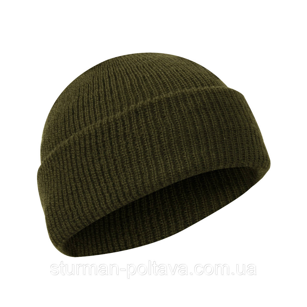 Шапка чоловіча зимова вовняна Wool Watch Cap 100% вовна колір олива ROTCHO CША