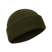 Шапка мужская зимняя шерстеная Wool Watch Cap 100 % шерсть цвет олива ROTCHO CША