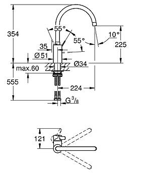 Змішувач для кухні Grohe Eurosmart Cosmopolitan (32843DC2), фото 4