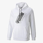 Худі чоловічий Puma Power Logo Hoodie 847378 02 (білий, чоловічий, спортивний, бавовна, бренд пума)