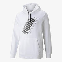 Худи мужской Puma Power Logo Hoodie 847378 02 (белый, мужской, спортивный, хлопок, бренд пума)