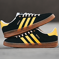 Кроссовки женские и мужские Adidas Gazelle Gucci x Gazelle black yellow / кеды Адидас Газели черные с желтым