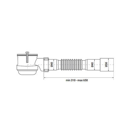 Сифон ZERIX SD-01 1 1/2" для душового піддона з випуском (ZX4956), фото 3