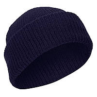 Шапка мужская Rotcho акриловая Deluxe Fine Knit Watch Cap цвет синий с заваротом Rothco USA