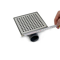 Зливний квадратний трап ECO DRAIN 15x15 см, горизонтальний, з сухим затвором, грати квадратні Sanpreis, фото 7