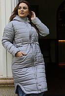 Зимова модна жіноча куртка на блискавці (Сірий) Розміри Розміри S,M,L,XL,2XL,3XL,4XL,5XL (44-58)