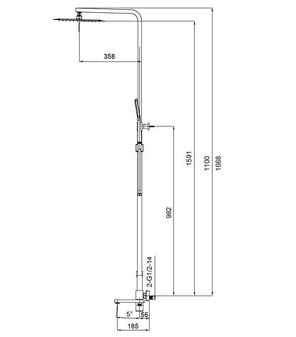 Душова колона зі змішувачем KOER KB-56010-01 (Кольоровий) (KR3494), фото 2