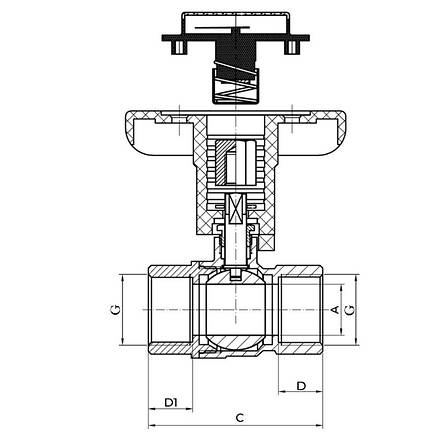 Кран кульовий з пластиковою ручкою і термометром Koer KR.240 — 3/4" ГГ (KR3118), фото 3