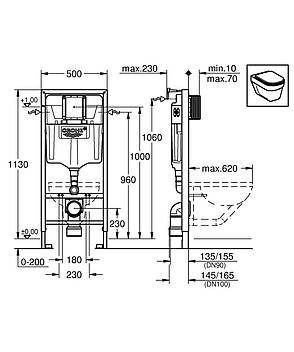 Інсталяція для унітаза Grohe Rapid SL (38536001), фото 3