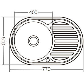 Мийка кухонна ZERIX Z7750-06-180E (satin) (ZX1594), фото 3