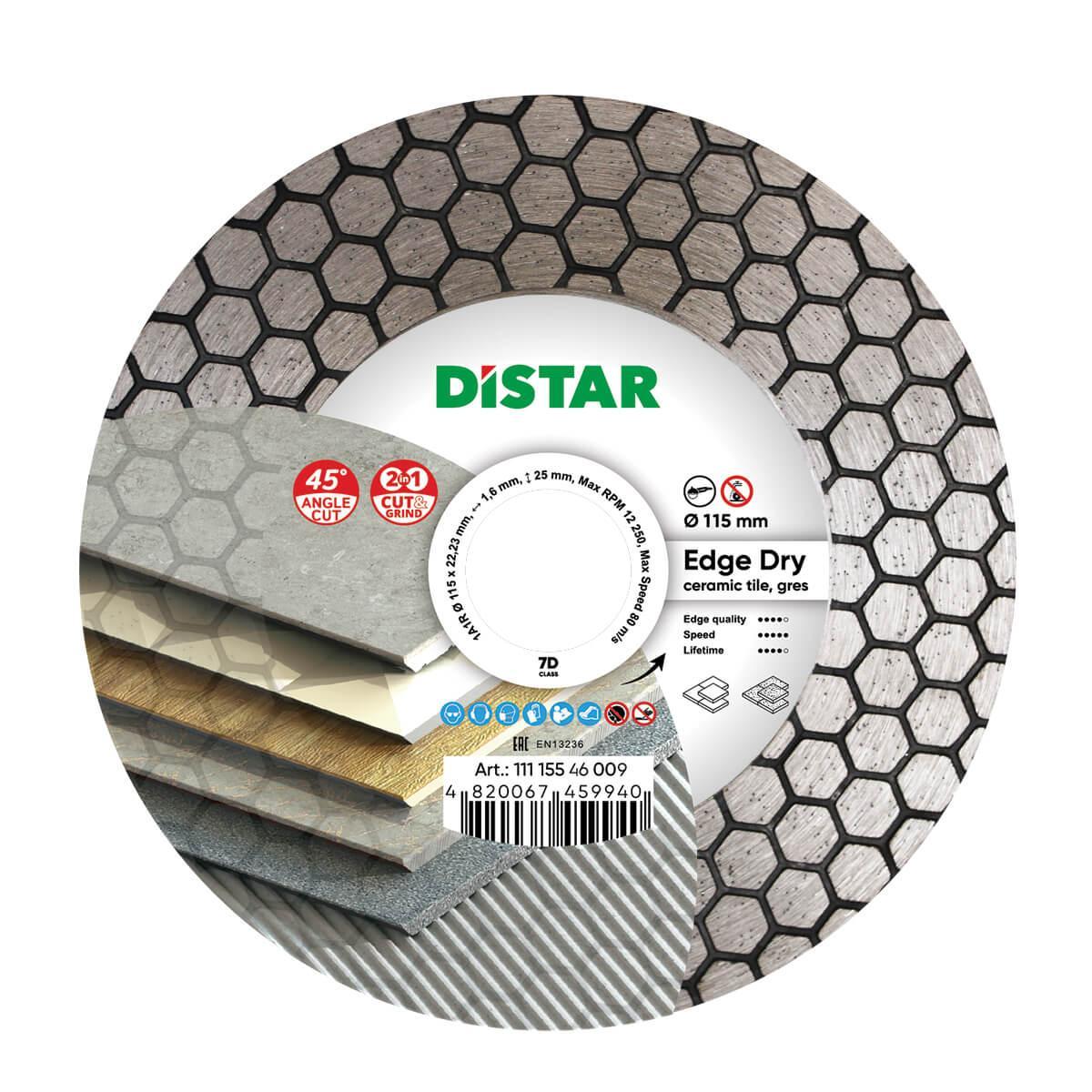 Круг Алмазний відрізний Distar 115мм для заусовки плитки під 45° 1A1R 115 EDGE DRY