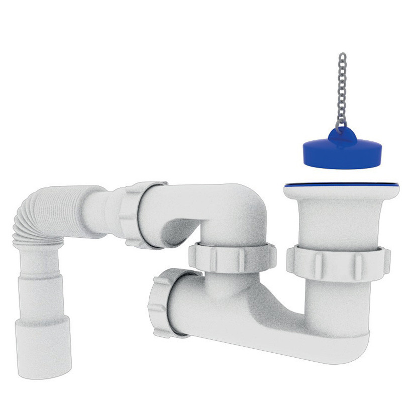 Сифон ZERIX SD-02 для душового піддона з ревізією і випуском (ZX4962)