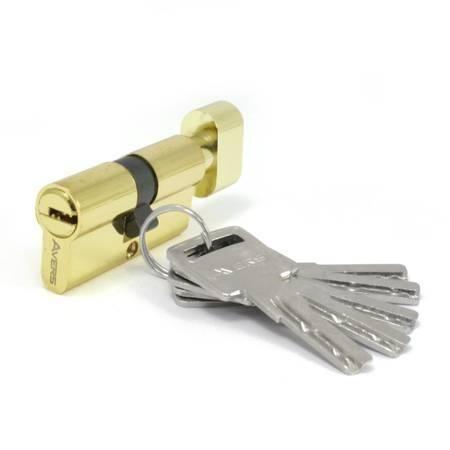 Циліндр Avers ZM-90-C-G золото (UA) ключ-вороток, фото 1