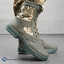 Камуфляжні непромокаючі зимові чоловічі черевики, фото 4
