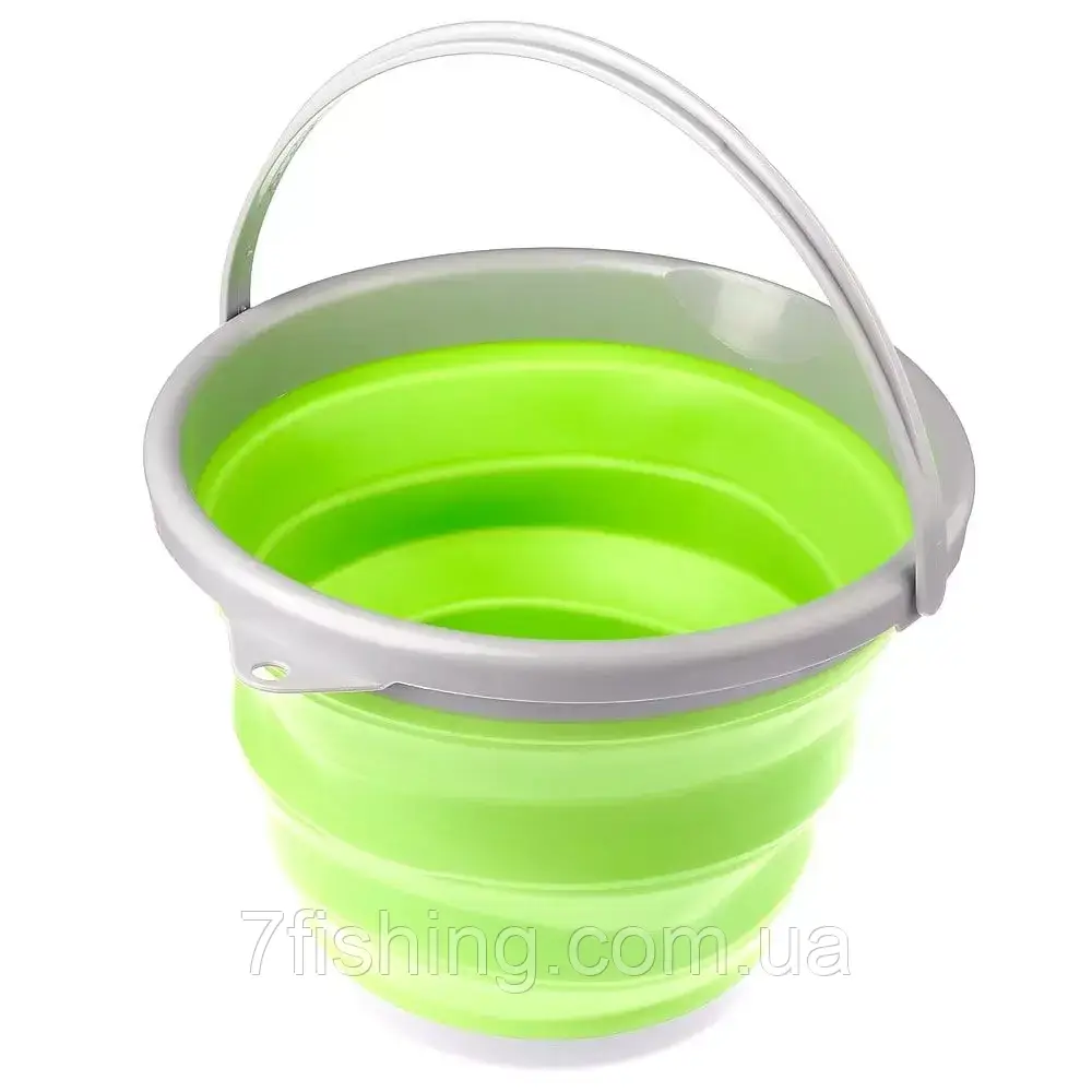 Ведро складное силиконовое Kalipso Silicone bucket green (5л) - фото 1 - id-p1944593443