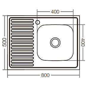 Кухонна мийка накладна ZX Чехія Z8050R-06-160E (satin) (ZX1613), фото 3