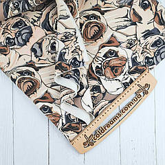 Тринитка з начосом "Мопсики" (ротація) щільність 320 г/м.