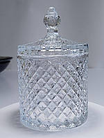 Конфетница стеклянная "Прозрачный бриллиант" 600 мл (060927)
