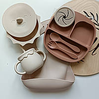 Набор посуды для малыша Сamel beight Стильный набор посуды для первого прикорма Посуда для прикорма