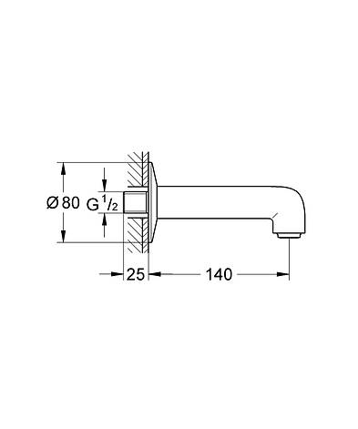 Вилив для ванни Grohe BauClassic Neutral (13258000), фото 2