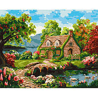 Картина по номерам "Цветущий домик" Идейка KHO6312 40х50 см