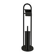 Єрж підлоговий з паперотримачем ZERIX KIT ME04 Black (ZX4644)