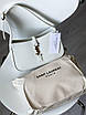 Жіноча сумка багет Yves Saint Laurent Hobo із натуральної шкіри біла YSL на плече, фото 5