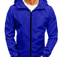Куртка мужская ветровка осенняя весенняя Brew с капюшоном синяя | Штормовка весна осень непромокаемая