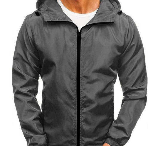 Куртка мужская осенняя весенняя brew с капюшоном серая штормовка весна ...