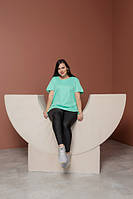 Женская удлиненная футболка больших размеров (батал) 3XL, Мятный