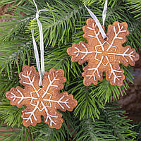 Підвіски керамічні печиво- сніжинки (набір 2шт)