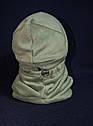 Шапка та бафф з флісу 240 г/м колір army green р. 55-58, фото 4