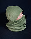 Шапка та бафф з флісу 240 г/м колір army green р. 55-58, фото 3