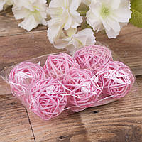 Кульки ротанг набір 3 см рожеві