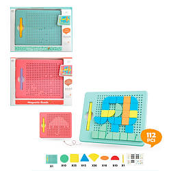 Дощечка з мозаїкою CH1113 розміром 21,5 см, магнітна 112 деталей, мозаїка, ручка, 2 кольори
