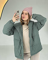 Демисезонная женская куртка с капюшоном Ткань водостойкая плащевка, силикон 200 Размер: 42,44,46,48