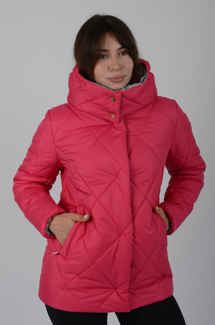 Жіноча  куртка малинова єврозима Aziks м-214