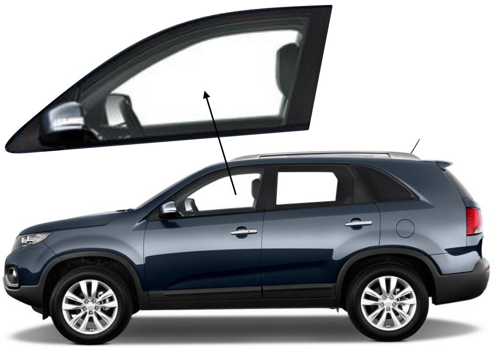 Бічне скло Kia Sorento 2009-2015 передніх дверей ліве, фото 1
