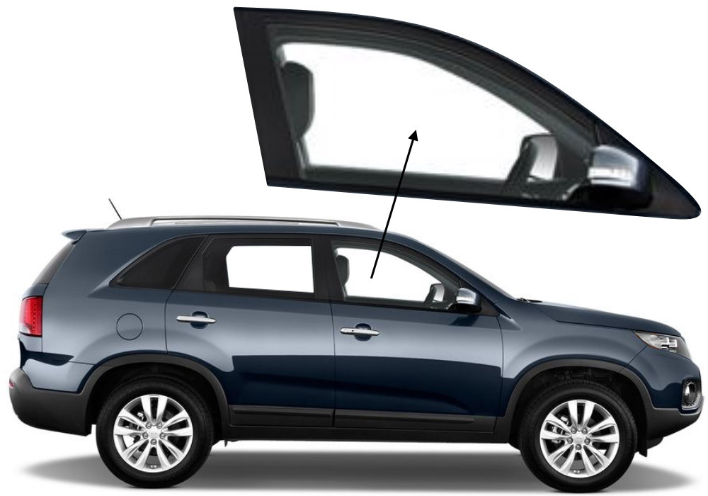 Бічне скло Kia Sorento 2009-2015 передніх дверей праве, фото 1