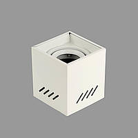 Белый накладной светильник 10см "Куб" с направлением света (906-25S WH)