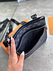 Планшетка Louis Vuitton сіра шашка | Сумка сірого кольору на плечі Луї Віттон | Сумка чоловіча Луї Віттон шкіряна, фото 4