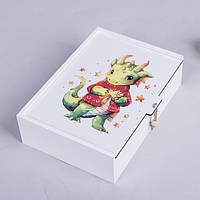 Дерев'яна коробка з символом року - дракон 2024 (розмір L)